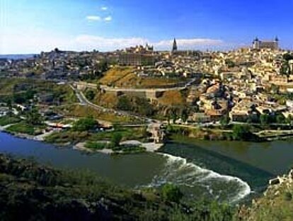 Uitzicht op Toledo vanuit de Parador, Toledo, Spanje