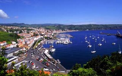 Baai in Faial, Horta, Azoren, Portugal